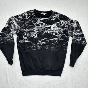HM Sweatshirt‎ Boys Kids 16/18 Black White Pullover NYC Logo Marbled Long Sleeve